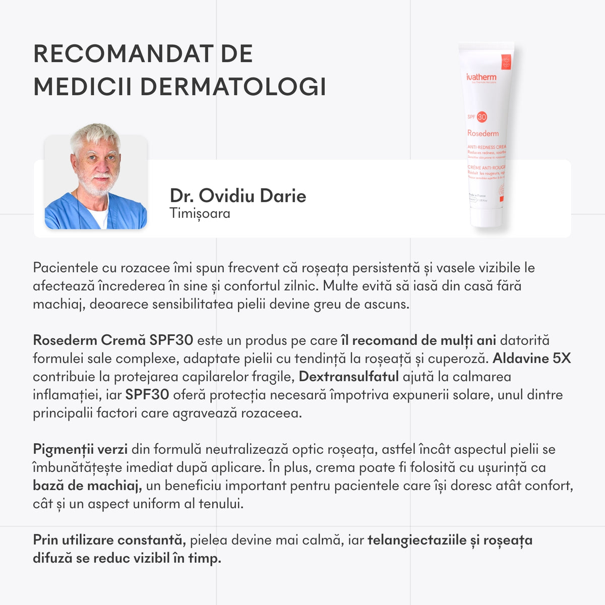 Rosederm Cream for sensitive couperose skin SPF30