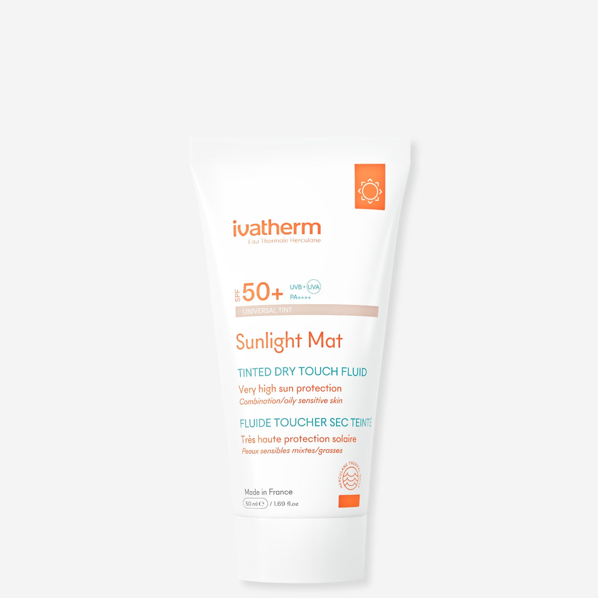 Sunlight Mat Tinted Dry Touch Fluid SPF50+ Protecție solară foarte ridicată