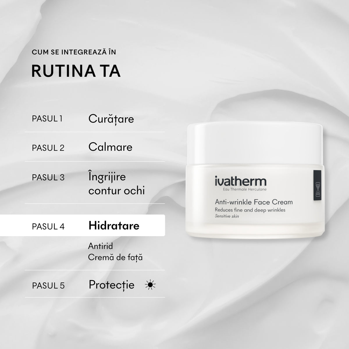 Rutina Ivatherm Antirid cu cremă de ochi, cremă de față și protecție solară