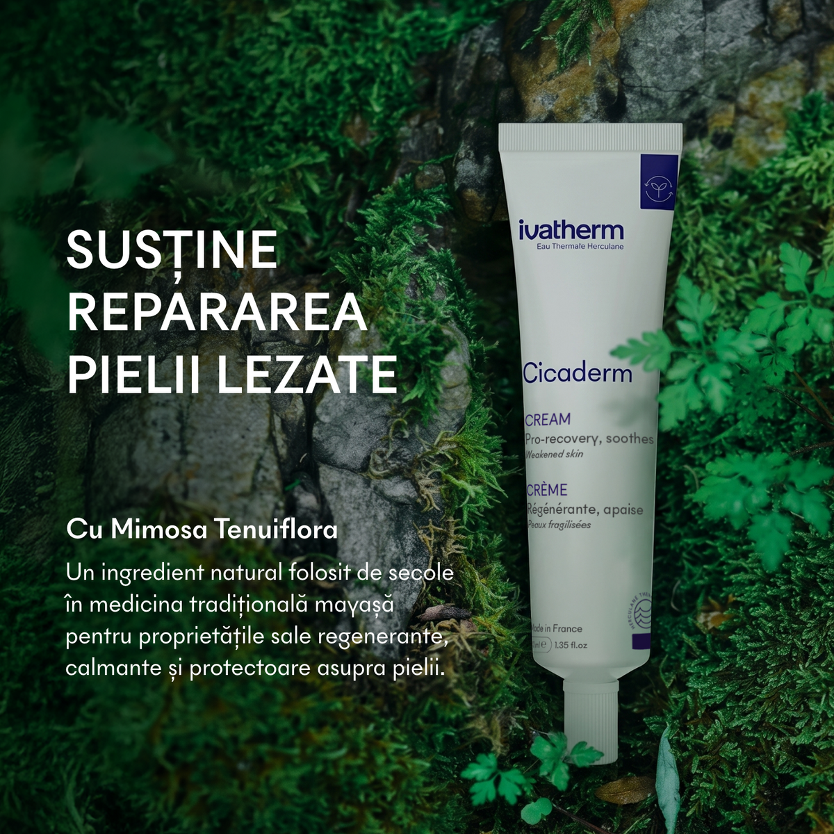 Ivatherm Cicaderm cremă reparatoare și calmantă pentru piele sensibilă și lezată