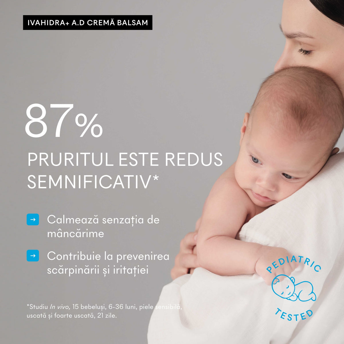 Ivatherm Ivahidra+ A.D Cremă Balsam: pruritul redus semnificativ la 87% dintre subiecți