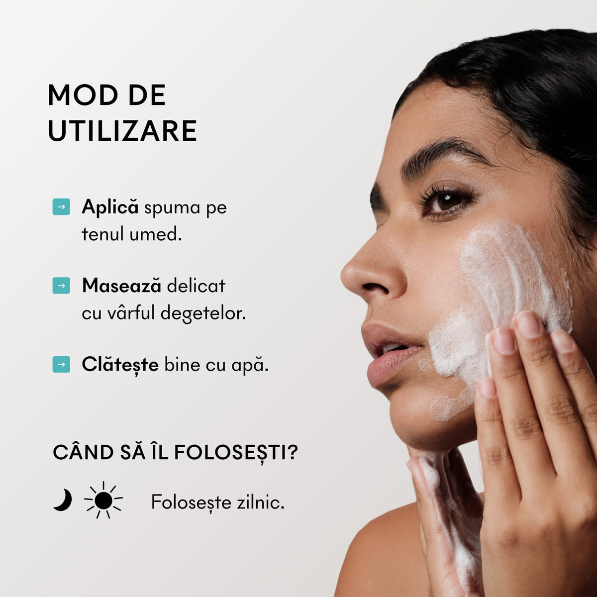 Mod de utilizare pentru Ivatherm Ivapur Spumă de Curățare cu Acid Salicilic 2%