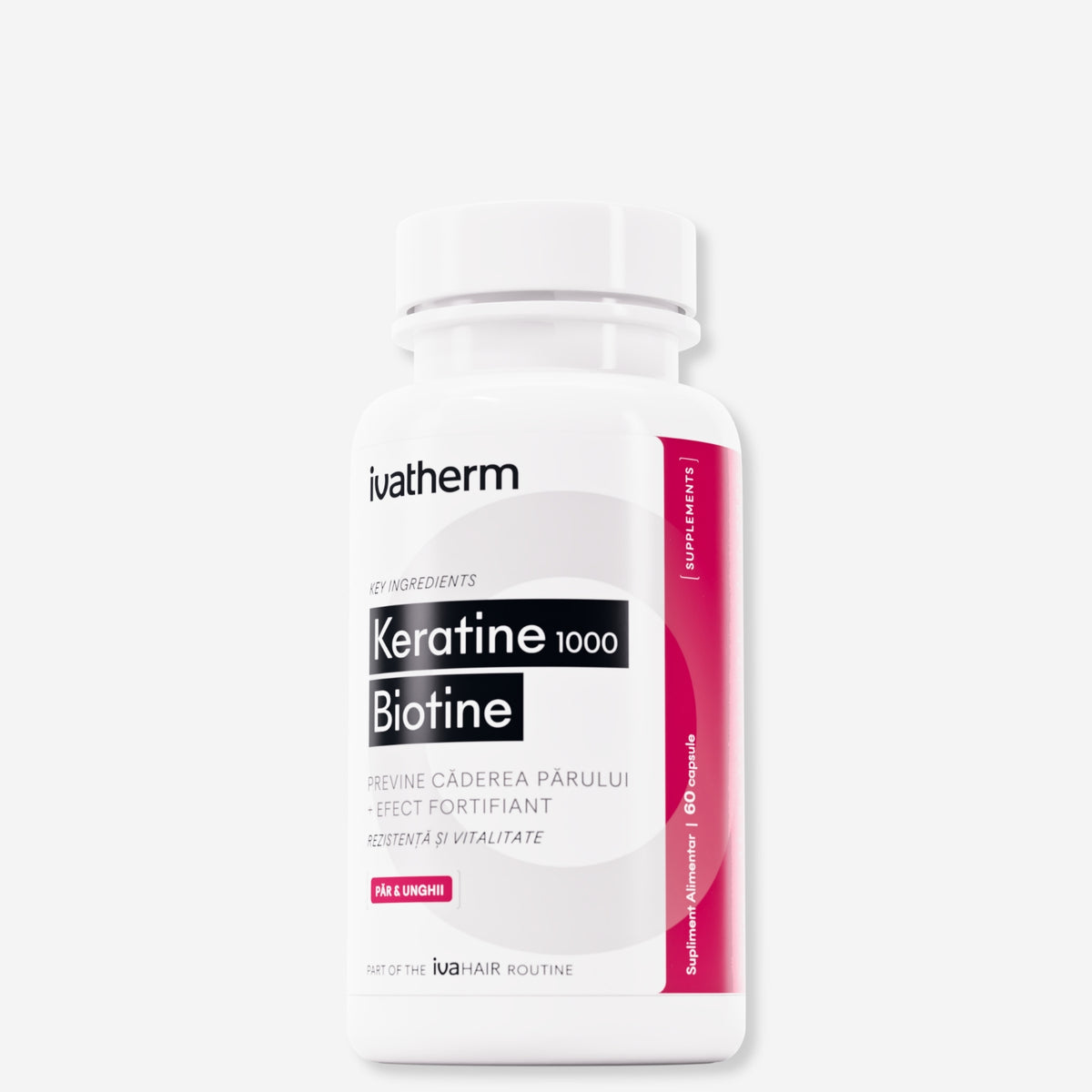 Ivatherm Keratine 1000 Biotine supliment alimentar pentru păr și unghii, 60 capsule